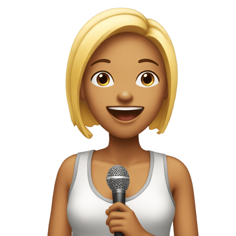 genmoji：女孩在唱歌，高喊着哟哟哟