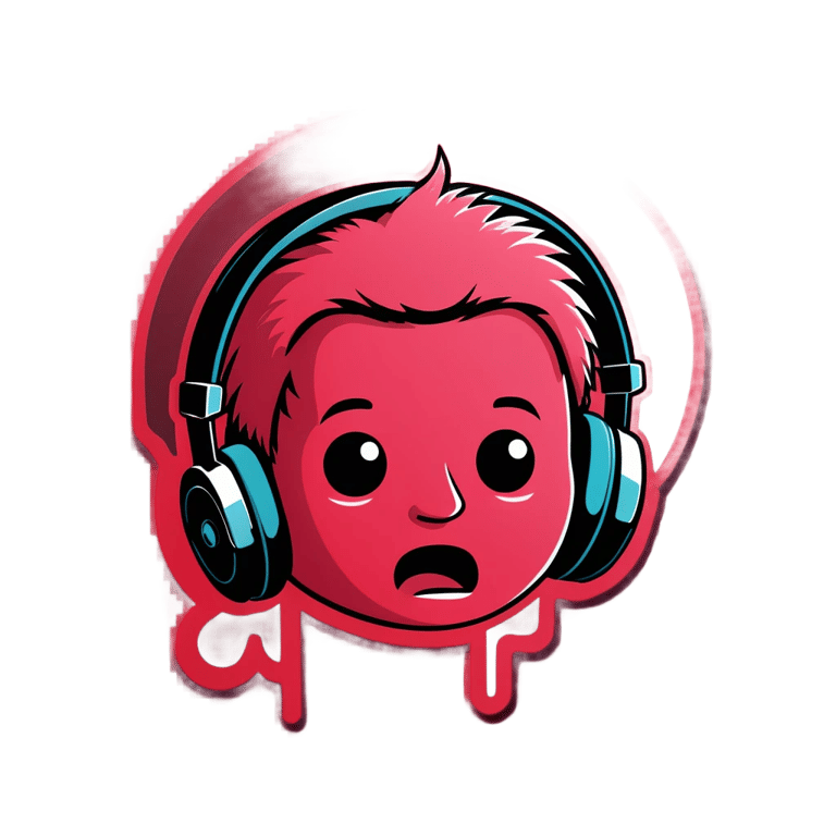 genmoji: Raspberry listening to some tunes with headphones