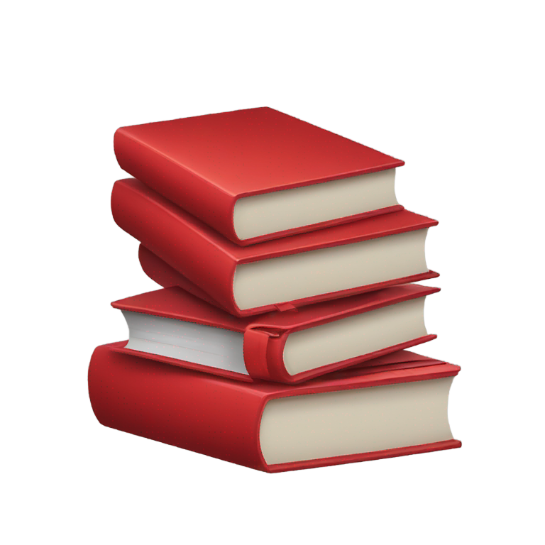 genmoji : stack of three red thin books