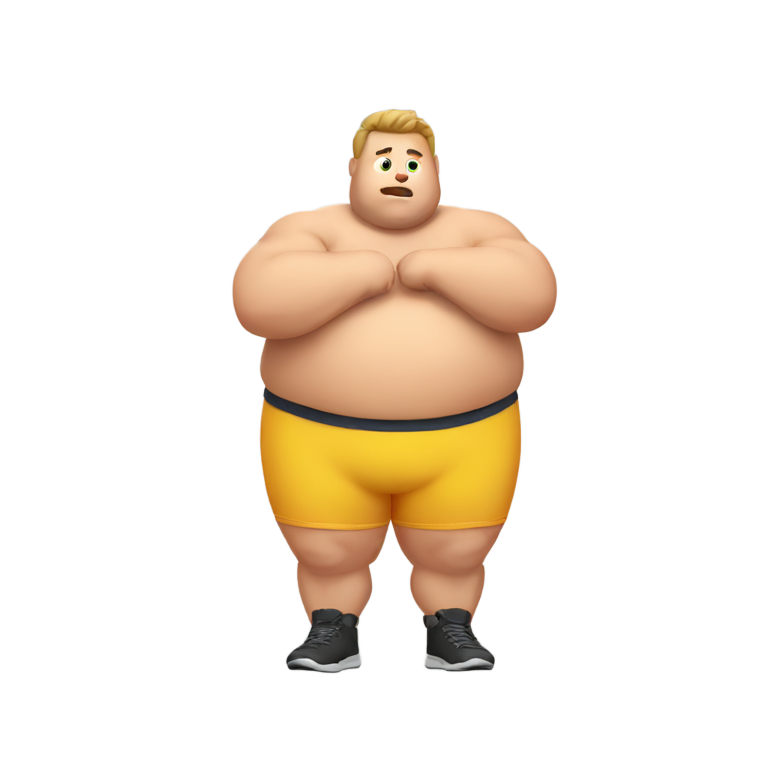 genmoji: Fat guy with muscles