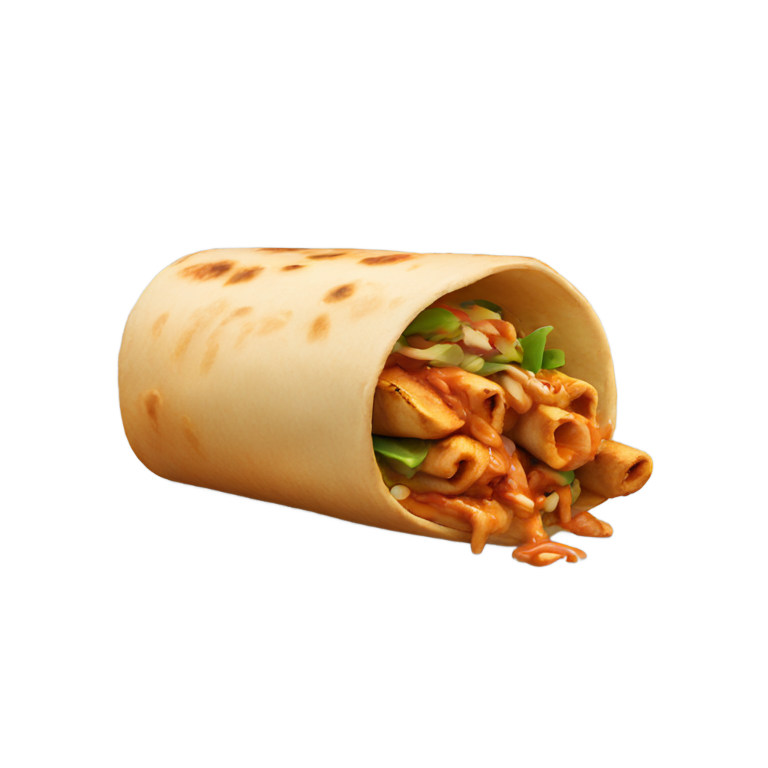 genmoji : Chawarma dans un emballage orange