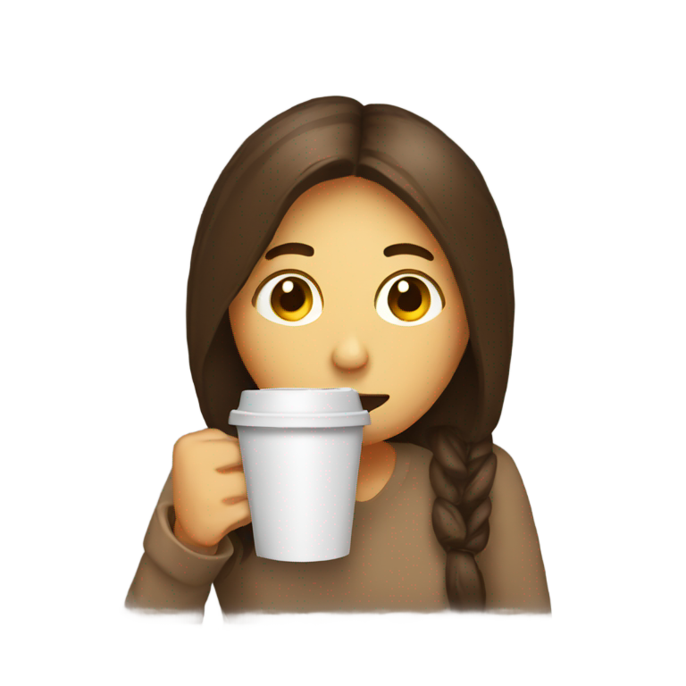 絵文字：学生がコーヒーで疲れ果てる