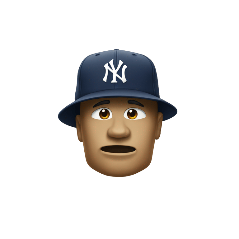 genmoji：洋基帽戴在毛利雕像上