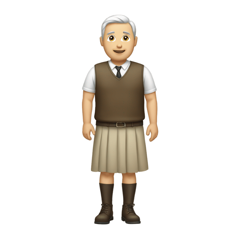genmoji : white man wearing skirt