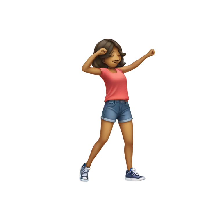 genmoji：一个女孩在做dab动作