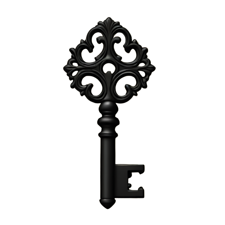 genmoji: red and black gothic vintage key