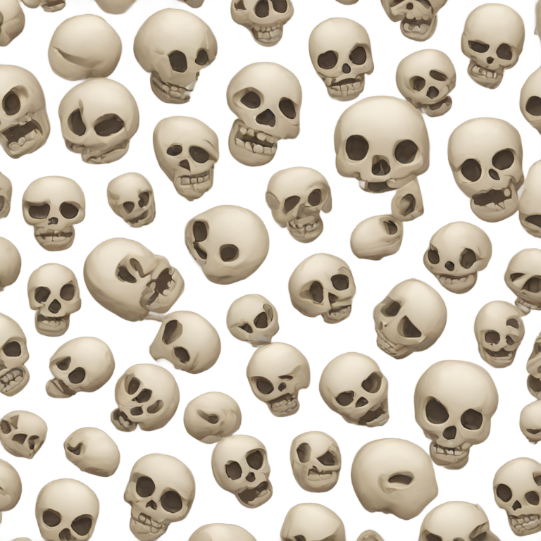 genmoji: skull emoji combined with mind blown emoji