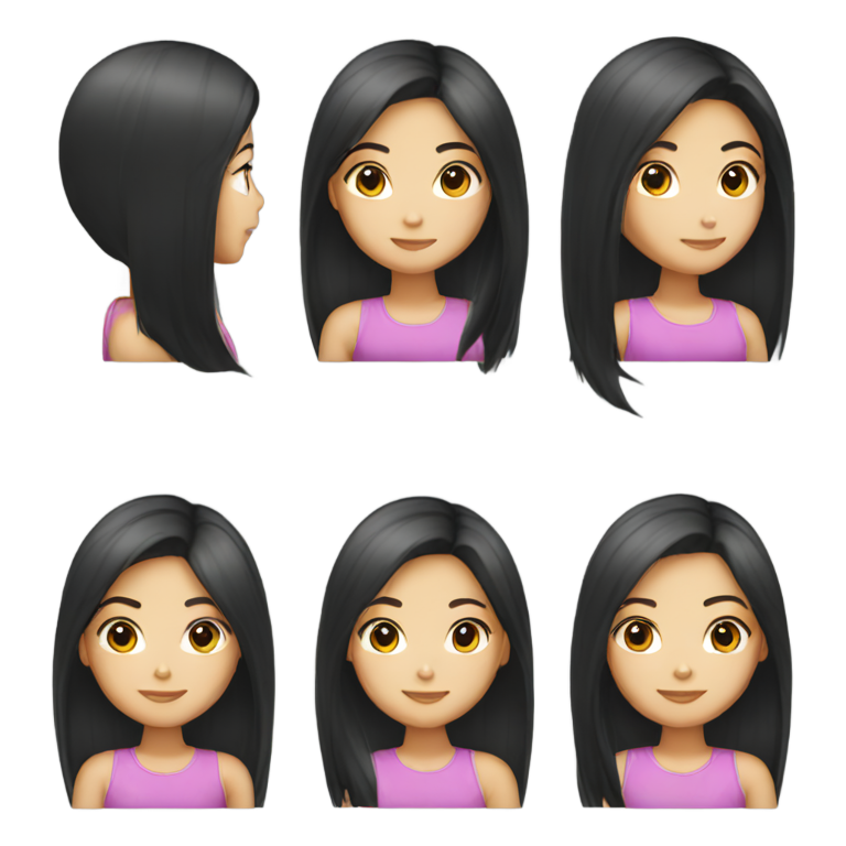 genmoji: Asian straight hair girl emoji
