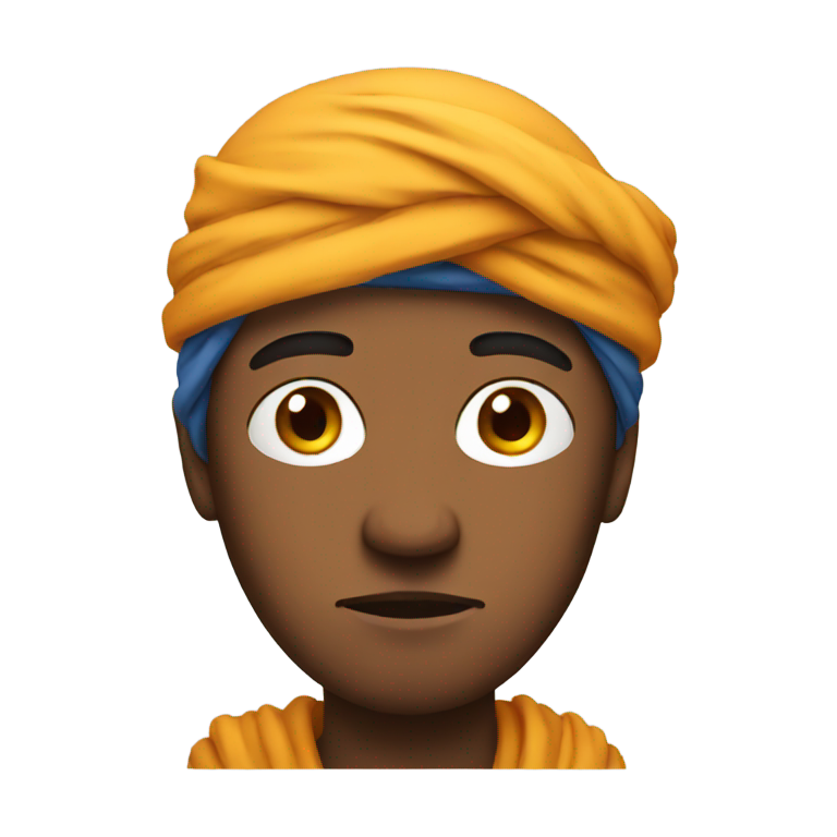 genmoji：戴头巾的悲伤男人脸