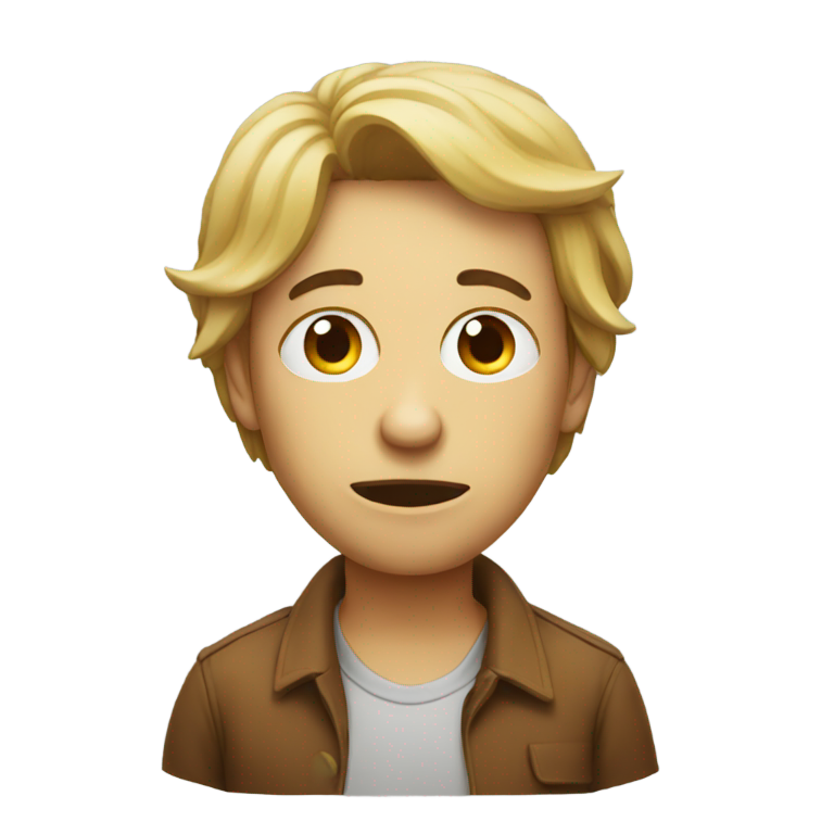 genmoji: "Skeptical and awkward"