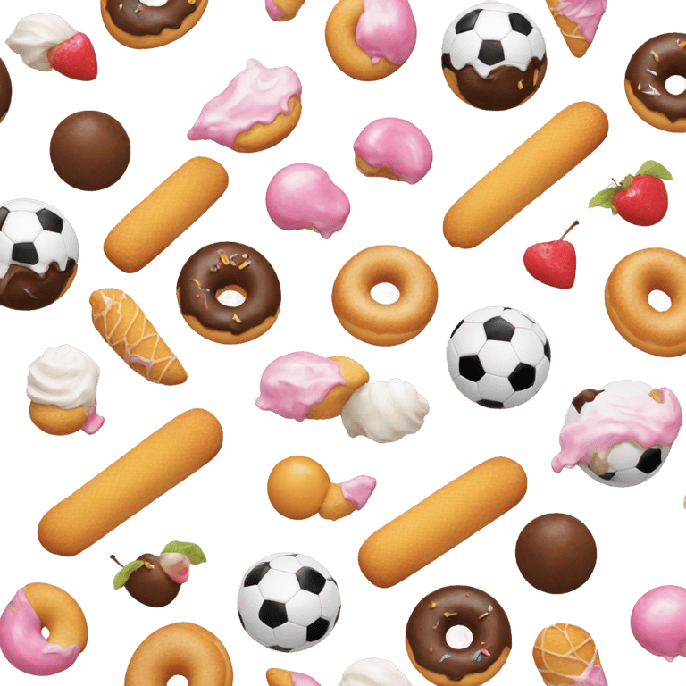 genmoji: Soccer ball, ice cream, donuts.