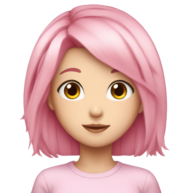 genmoji：一个身材瘦削的粉发动画女孩