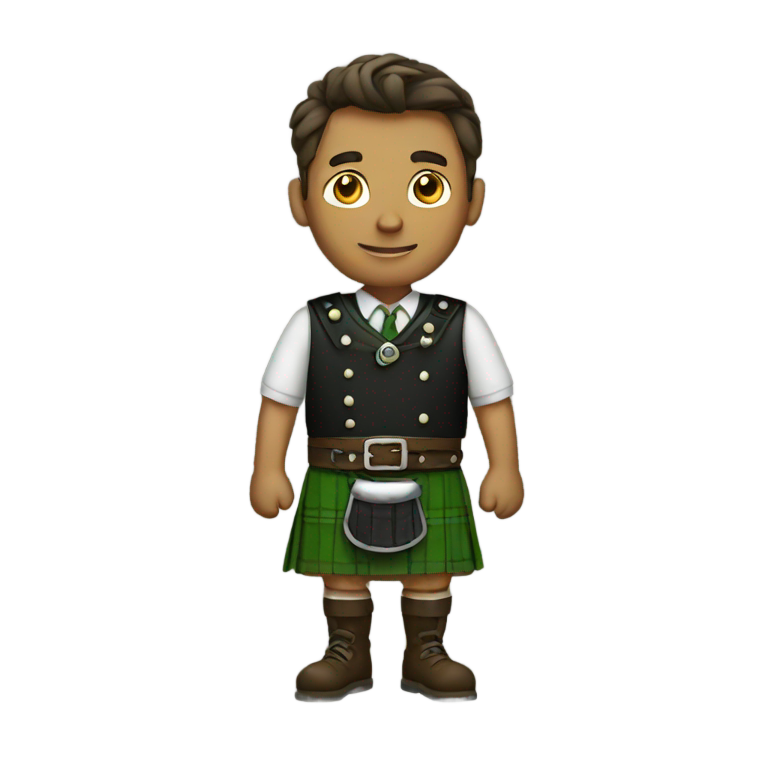 genmoji：穿着苏格兰短裙的男人