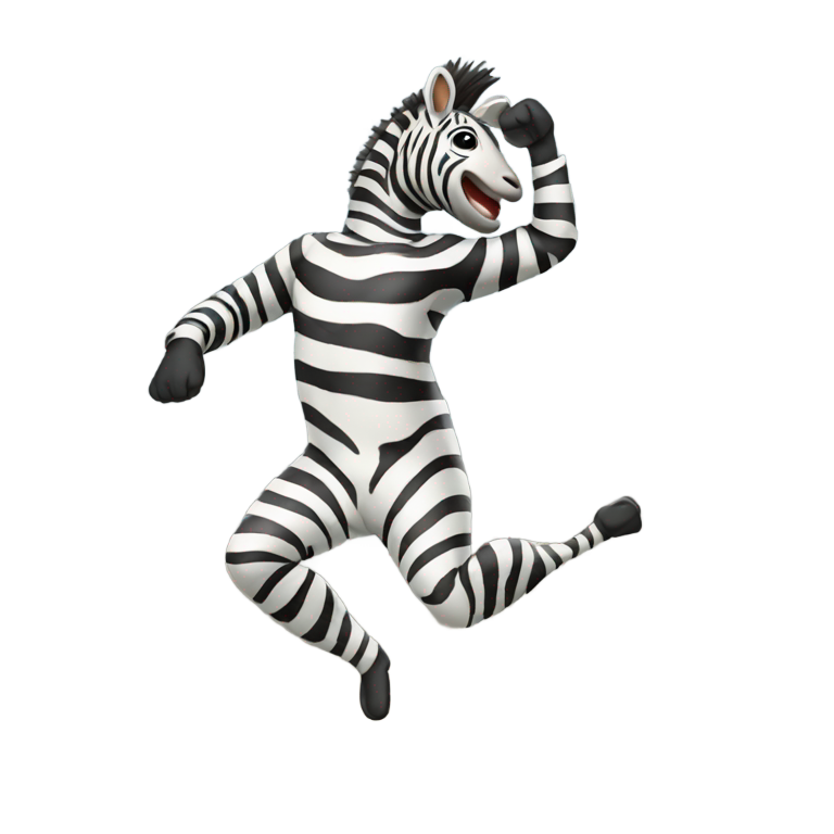 genmoji : Zèbre humanoïde faisant un dab