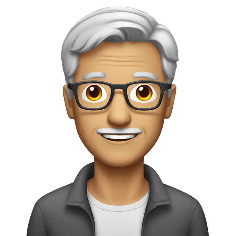 genmoji：灰色短发戴眼镜的老年男性