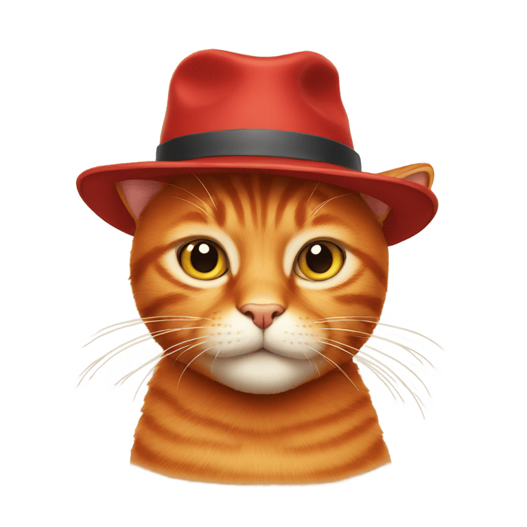 genmoji：一只戴着帽子的红猫