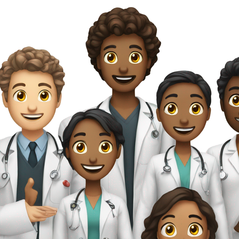 genmoji：6个医学生在闲聊