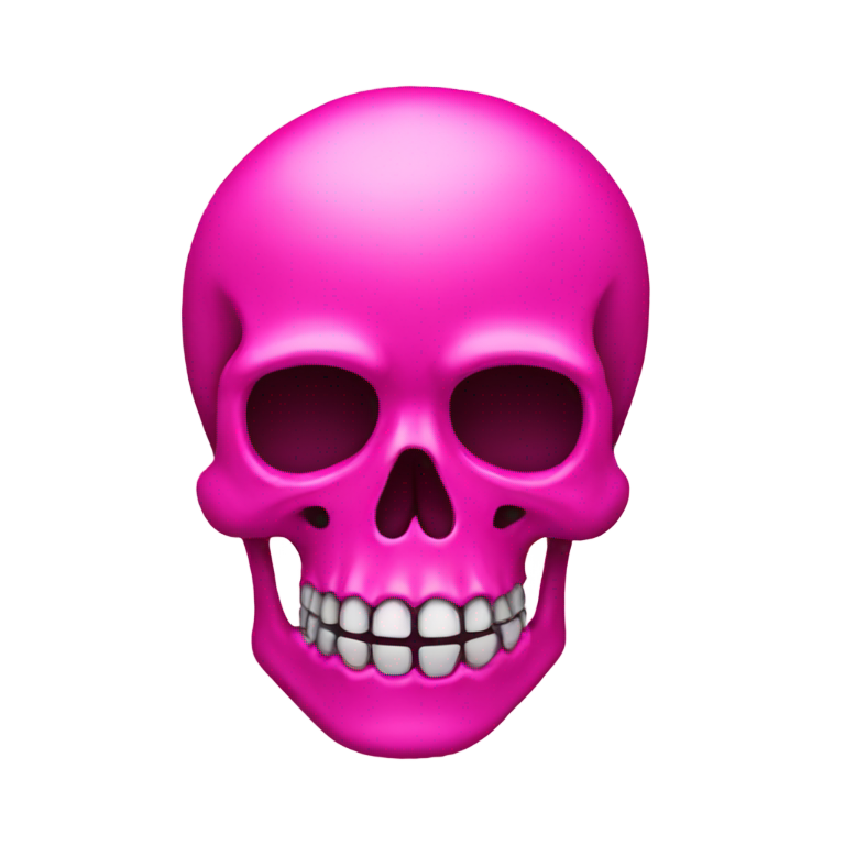 genmoji：亮粉色骷髅头表情符号