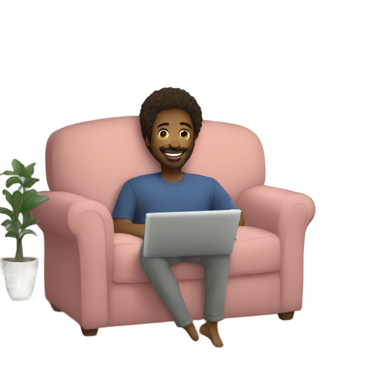 genmoji : IRL avec une iPad dessinant sur un canapé