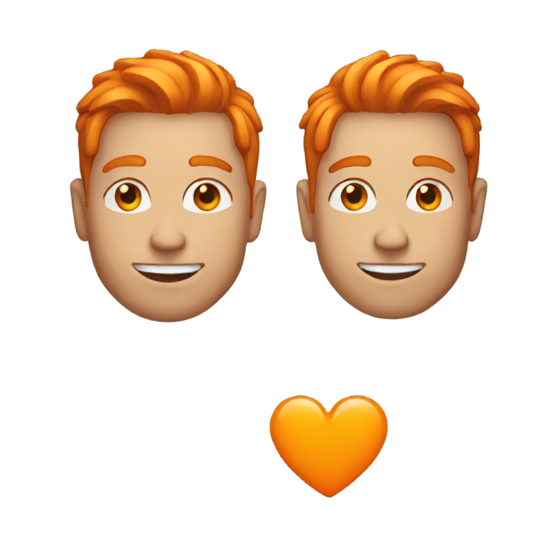 genmoji : Homme aux cheveux orange et un cœur