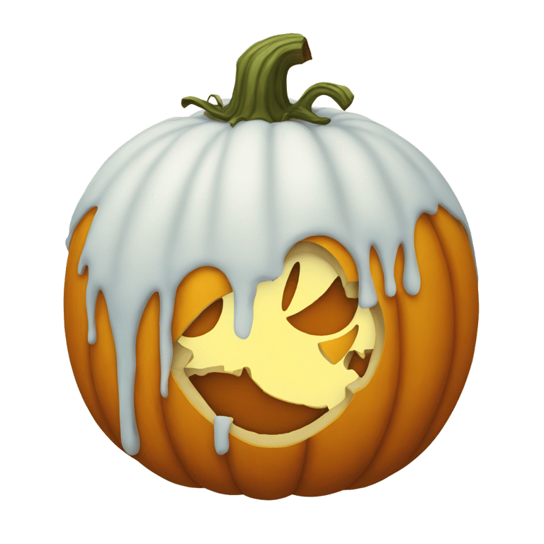 genmoji : Pumpkin in the snowman stomach