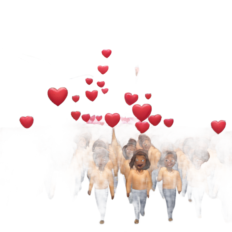 genmoji: a heart parade