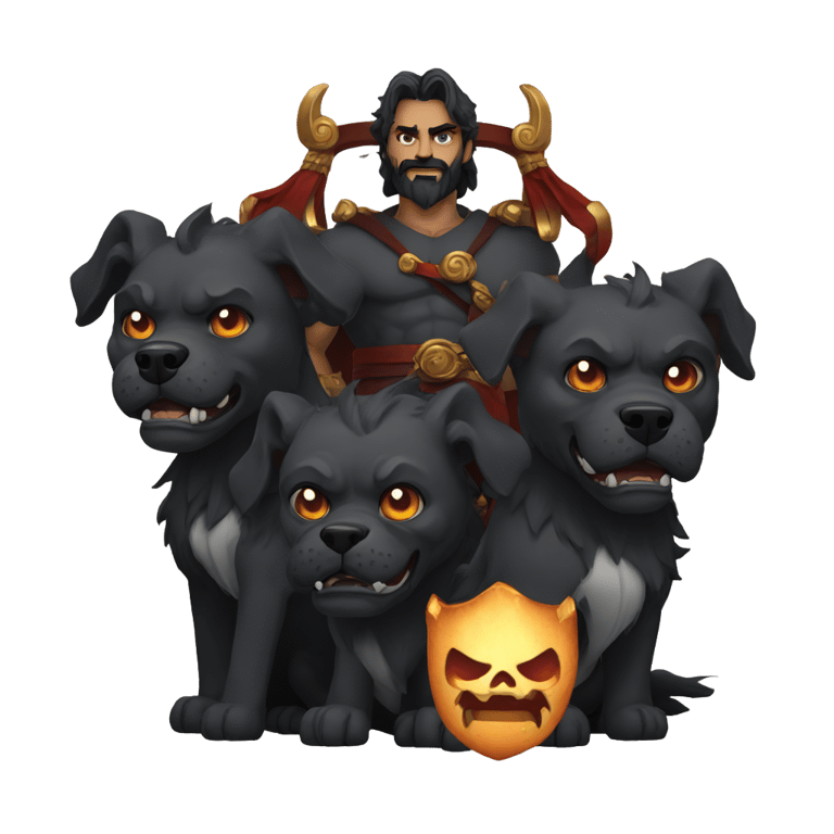 genmoji：哈德斯与三头犬