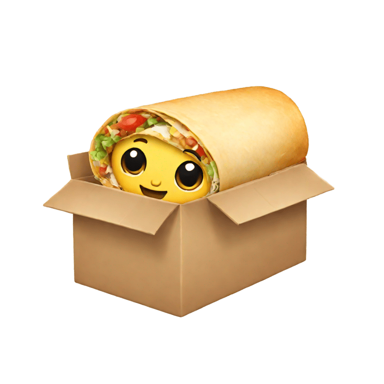 genmoji : Burrito avec une boîte dessus