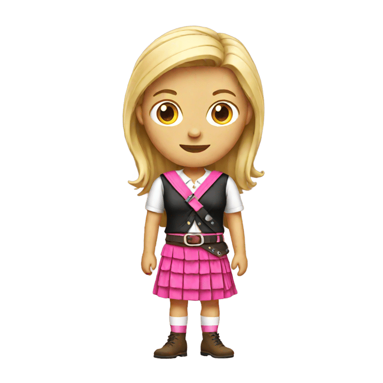 絵文字：white female in pink kilt