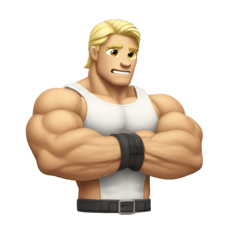 genmoji：屈臂二头肌，白皙肌肉发达