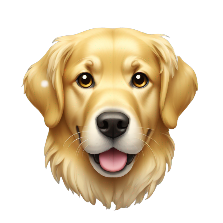 genmoji：黄色金毛寻回犬，雪花飘落