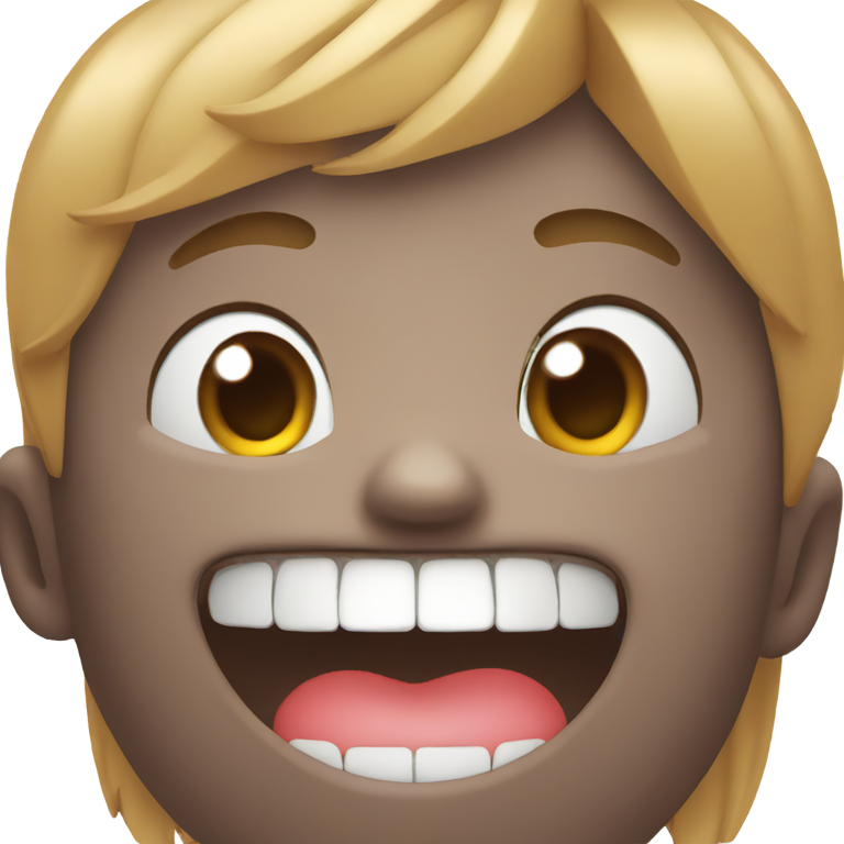 genmoji: smiling face with a finger in their teeth being flirty