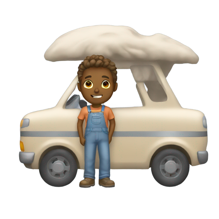 genmoji: sculptor in a road trip