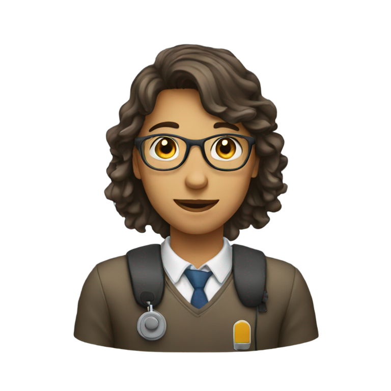 genmoji：正在通话的学生
