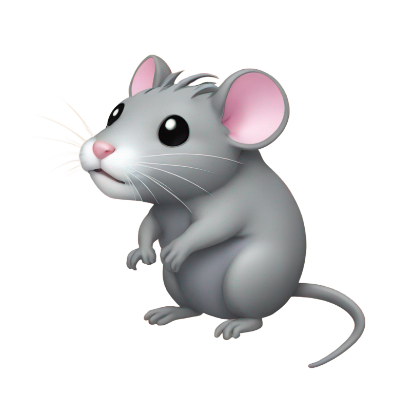 絵文字：虹色のネズミ