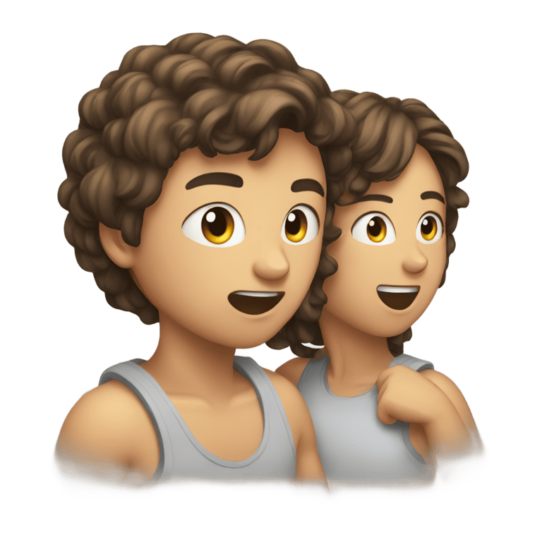 genmoji : my friend and her brother fighting