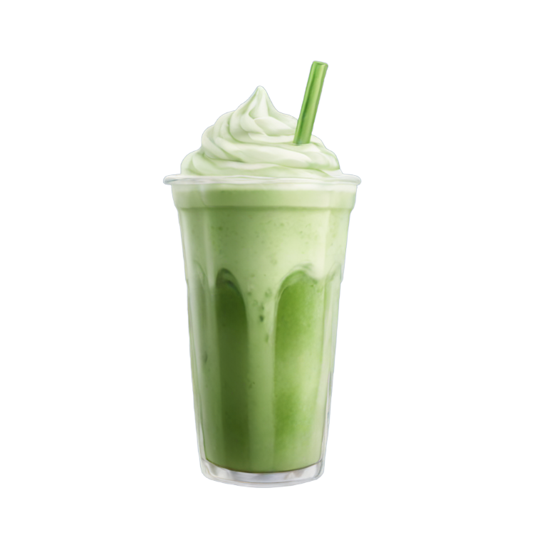genmoji : Latte glacé au matcha, pas de frappé