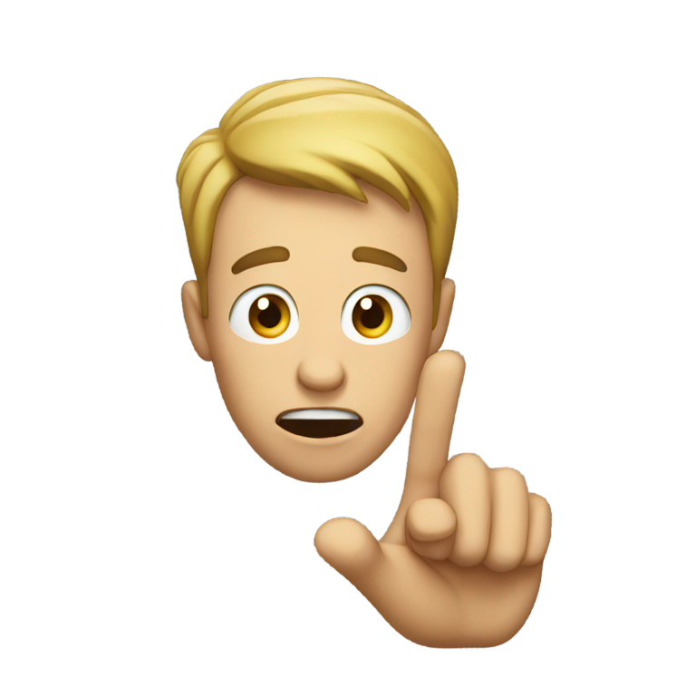 genmoji：震惊的男人指向右边