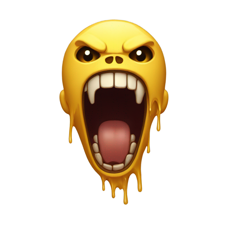 絵文字：Screaming, primal fear and horror, yellow default emoji
