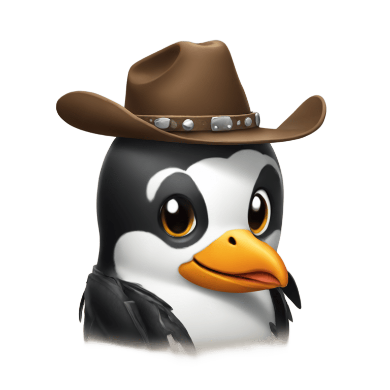 絵文字：A cowboy penguin