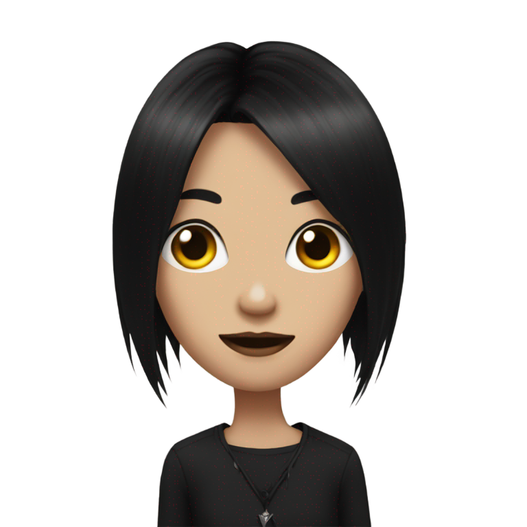 genmoji: Emoji face with goth black hair