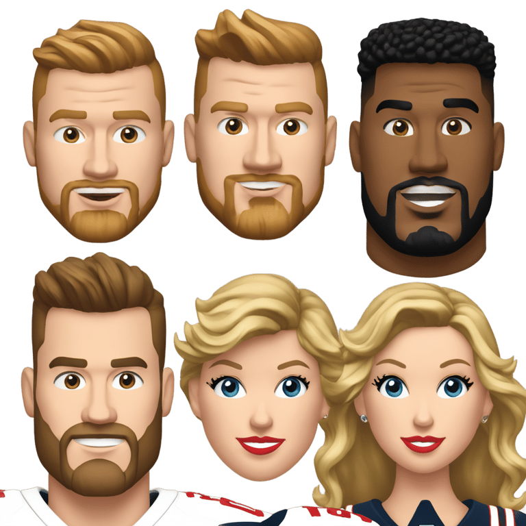 genmoji : 33% Travis Kelce 33% Taylor Swift 33% Donald Trump 1% Football