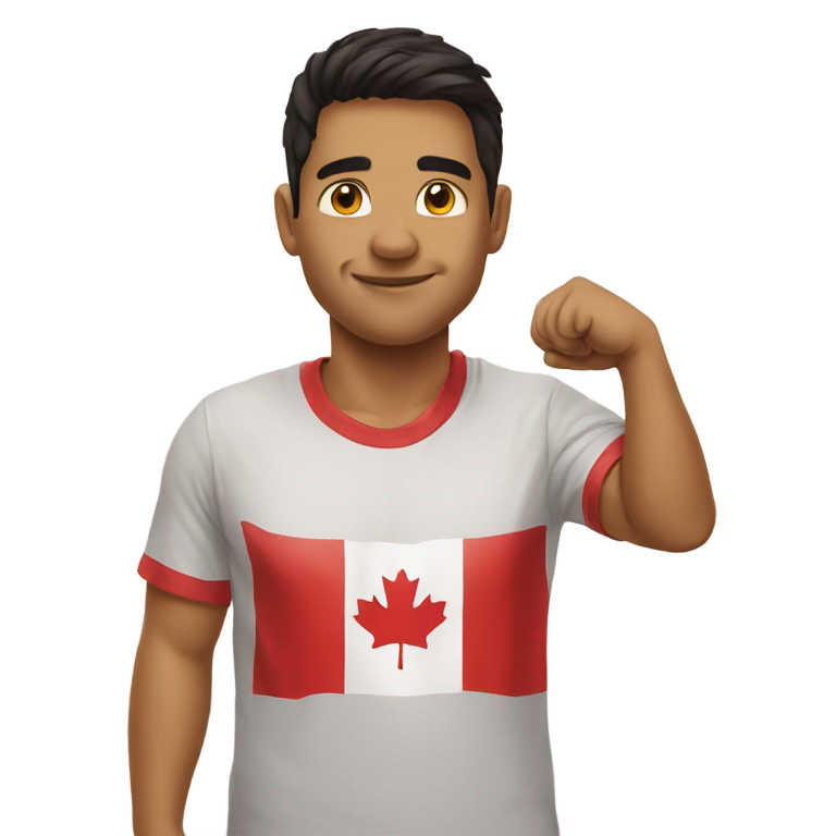 genmoji：加拿大国旗T恤衫上举起的手肘