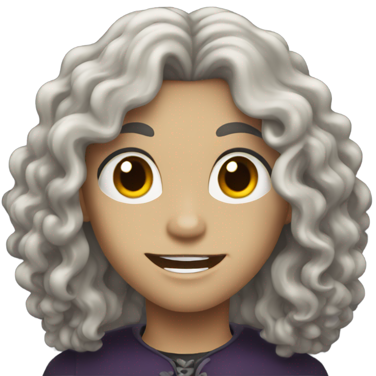 genmoji：长卷发吸血鬼，灰棕色皮肤
