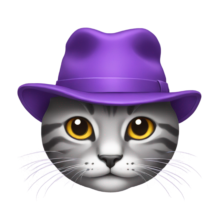 genmoji：一只戴帽子的紫色猫
