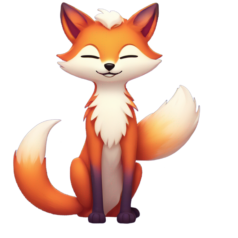 genmoji : Renard galactique avec étoiles et planètes, coloré et vibrant