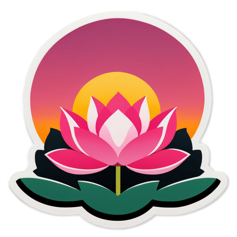 genmoji：落日粉色荷花