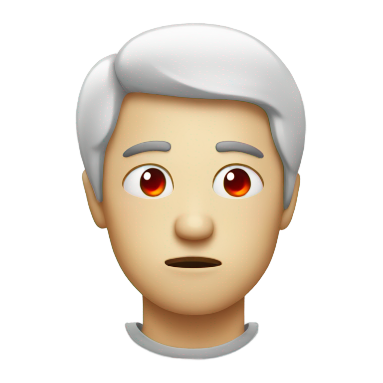 genmoji: Tired emoji with red eyes and smoke