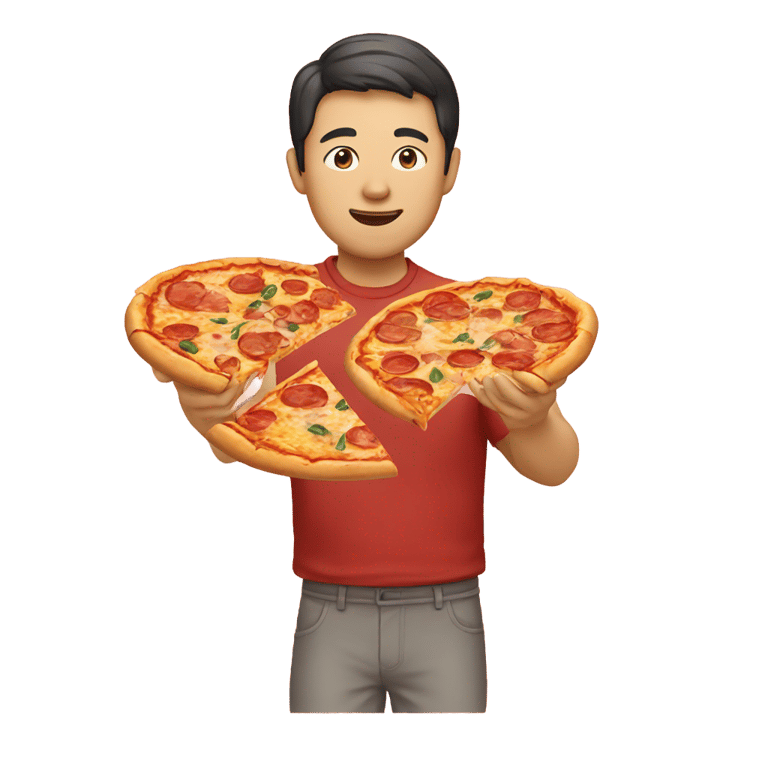 絵文字：Chinese man with pizza