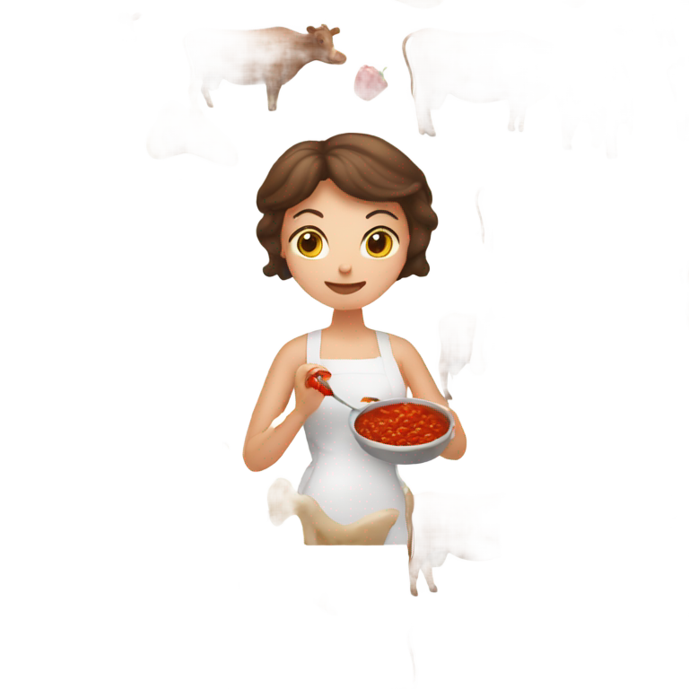 genmoji : Femme trayant du piment des pis de vache